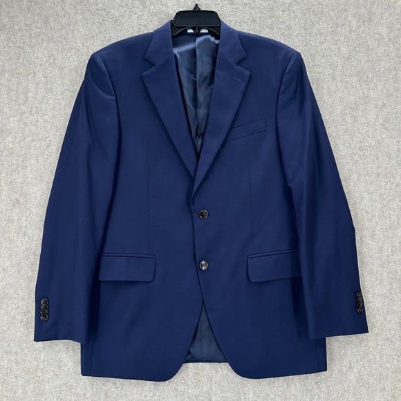Peter Millar Blazer Jacket Mens 40R 100% Wool Navy Blue Two Button Sport Coat